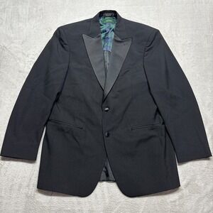Lauren Ralph Lauren Tuxedo Jacket Men‎ 40R Black Blazer Wool 2 Button